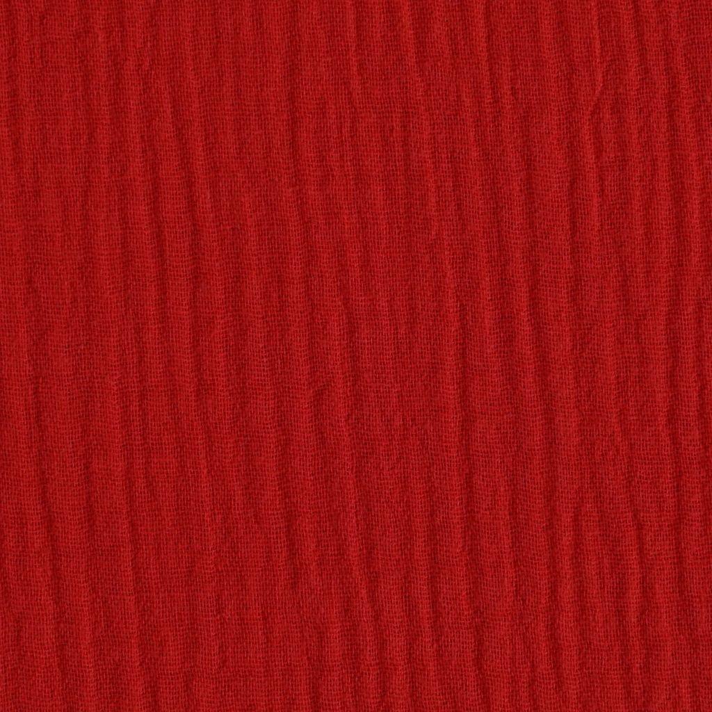 Preview: Musselin Double Gauze uni hochrot